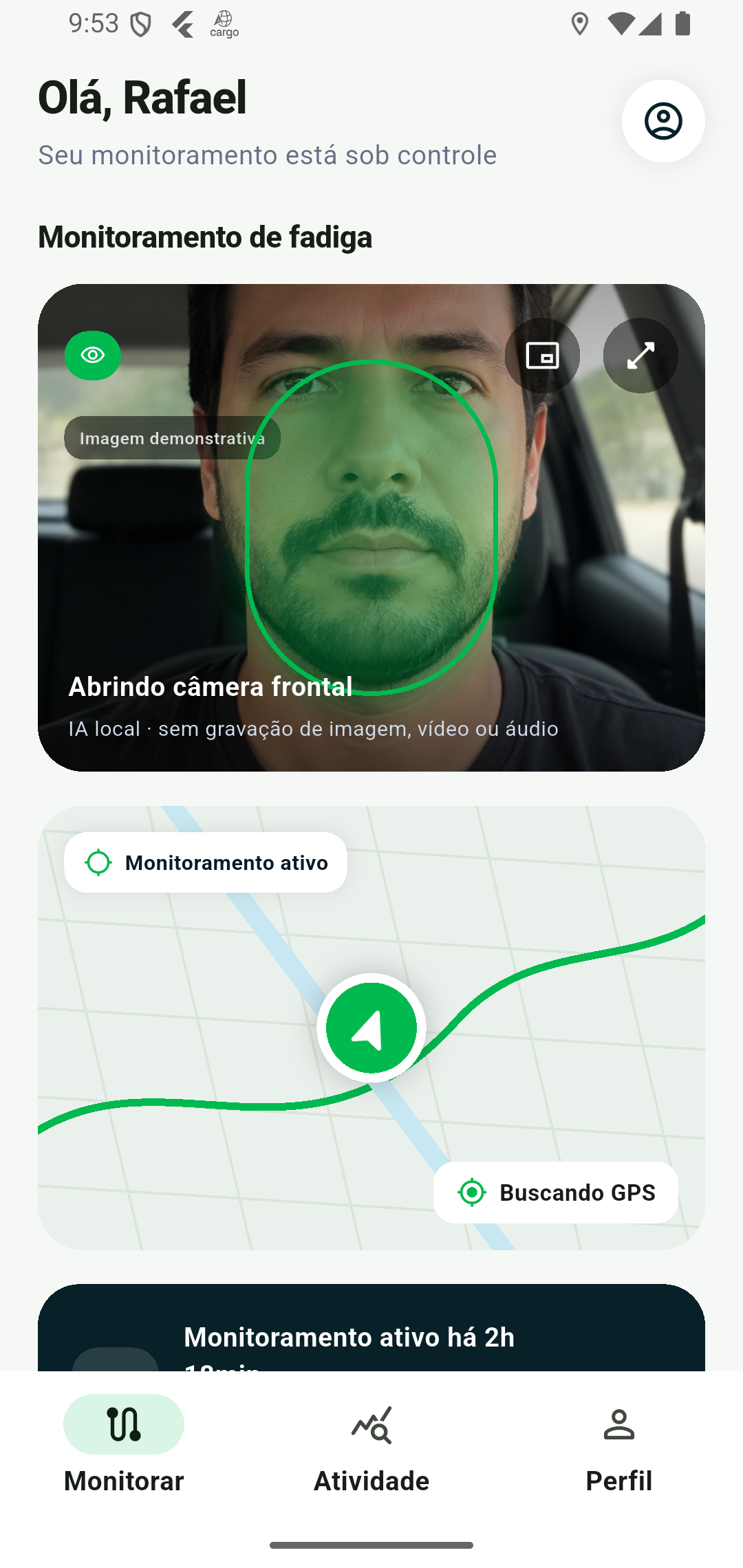 Monitoramento com rosto